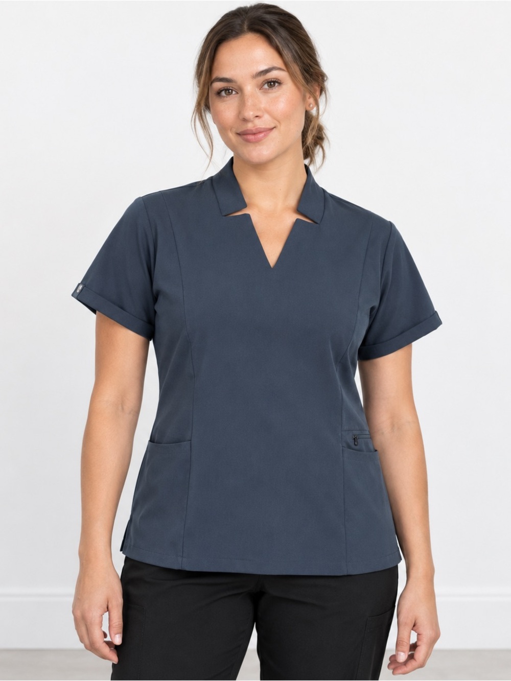 FIGS Inala Slim Scrub Top Dark Harbor? Blue Grey Large Discontinued